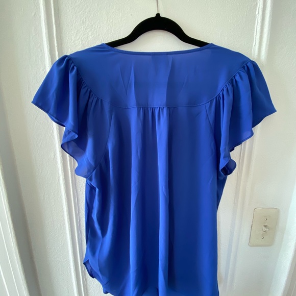 Blue Ruffle Blouse - Picture 2 of 3